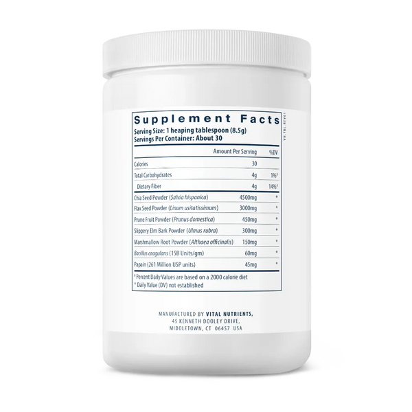 Ingredients of Whole Fiber Fusion Powder Dietary Supplement - Dietary Fiber, Chia Seed Powder, Flax Seed Powder