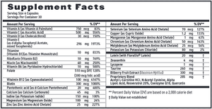 Wholebody Formula by Maxivision Supplement Facts