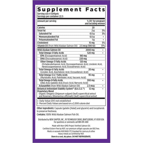 Ingredients of Wholemega For Moms dietary supplement - omega-3 fatty acids, vitamin D3