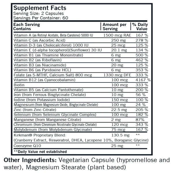 Womens MultiVitamin Mineral Kirkman labs