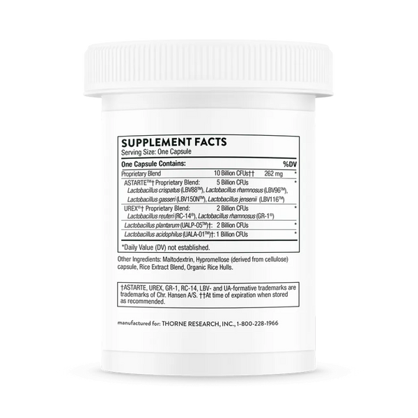 Thorne Women's Daily Probiotic Supplement Ingredients