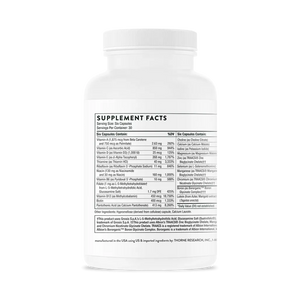 Thorne Women's Multi 50+ without CU FE 180 caps supplement facts