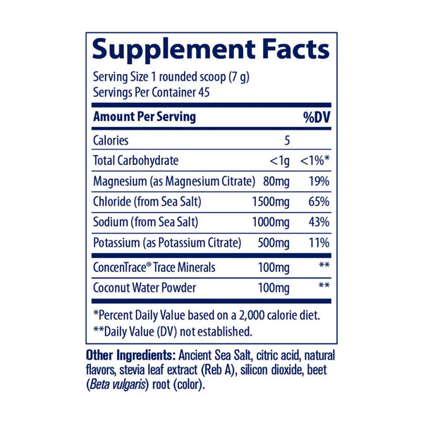 ZEROLyte Electrolytes & Coconut Water Powder, Salty Berry Lemondae