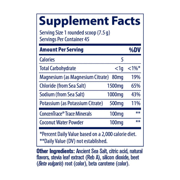 ZEROLyte Electrolytes & Coconut Water Powder, Salty Tropical