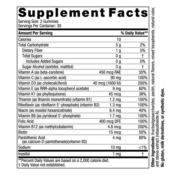 Zero Sugar Multivitamin Gummies By ;Nordic Naturals
