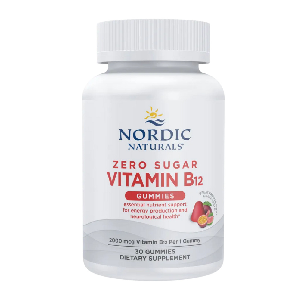 Zero Sugar Vitamin B12 Gummies, Passion Fruit Flavored by Nordic Naturals