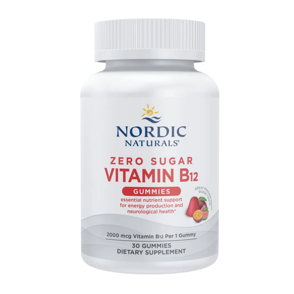 Zero Sugar Vitamin B12 Gummies, Passion Fruit Flavored by Nordic Naturals
