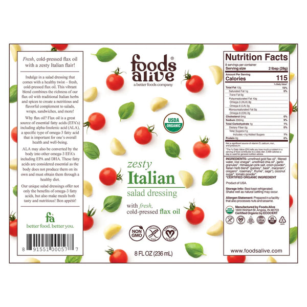 Zesty Italian Salad Dressing Organic