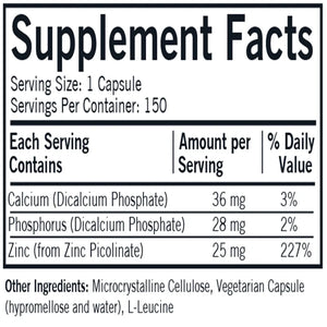 Zinc Picolinate 25 mg Kirkman Labs