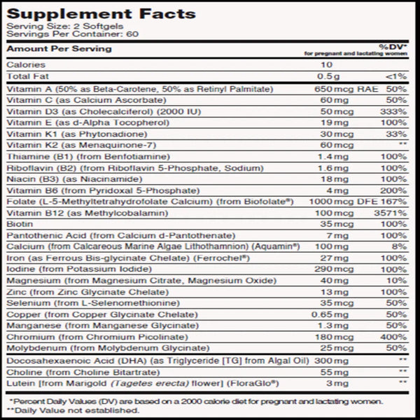 prenatal +DHA Optimal Advance nutritions By Zahler