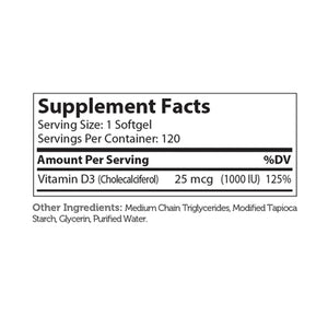 Vitamin D3 1000 IU Advance nutritions By Zahler