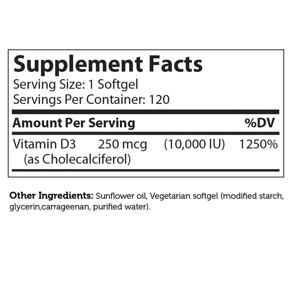 Vitamin D 10,000 IU Advance nutritions By Zahler
