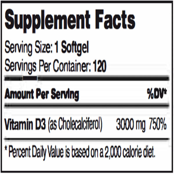 Vitamin D3 3000 IU Advance nutritions By Zahler