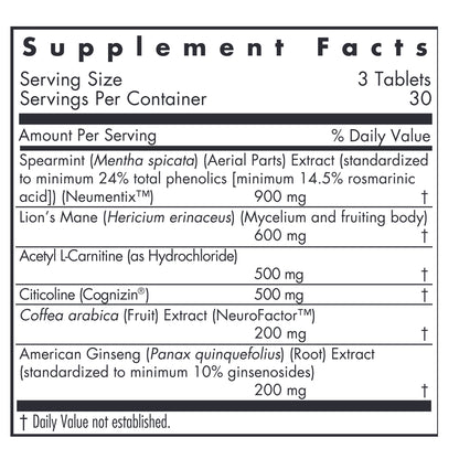 Allergy Research Group Advanced NeuroPlus vegtabs label