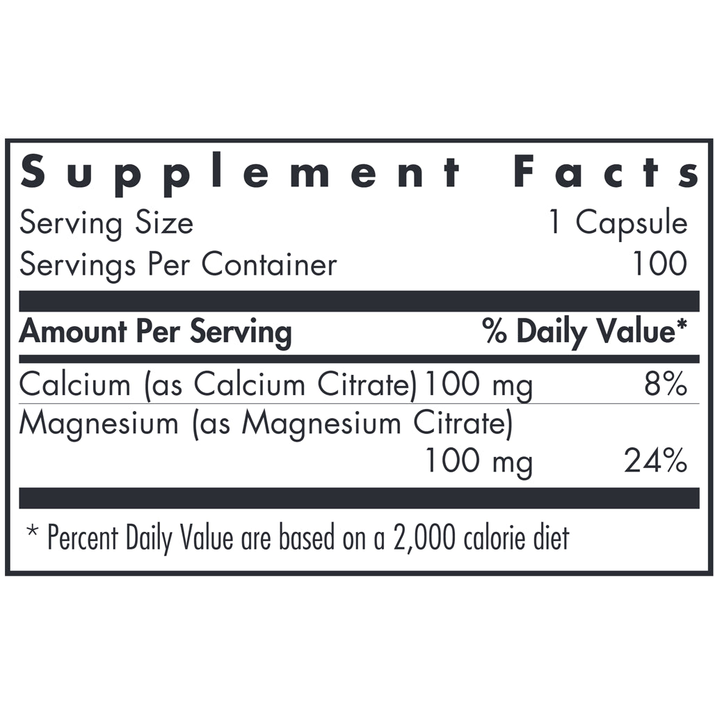 Allergy Research Group Calcium Magnesium Citrate caps label