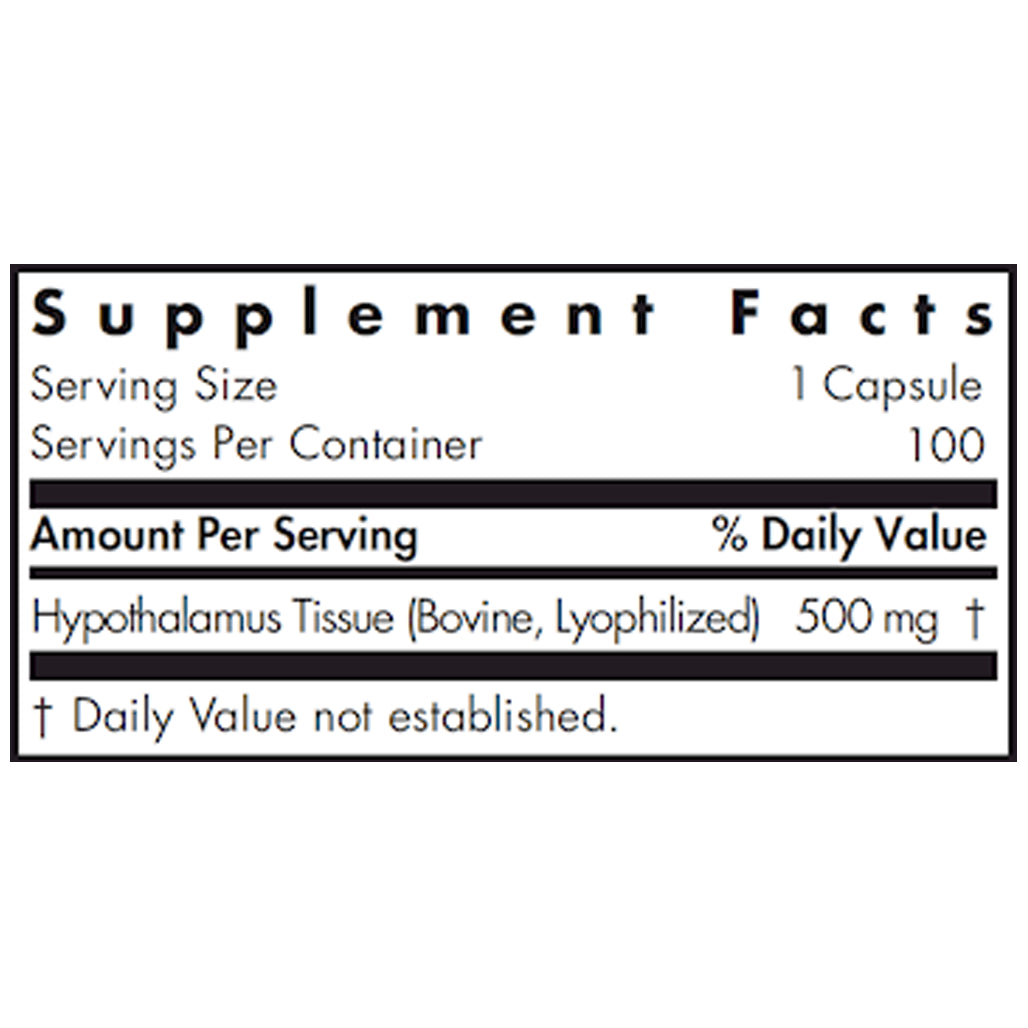 Allergy Research Group Hypothalamus 500 mg vegcaps label