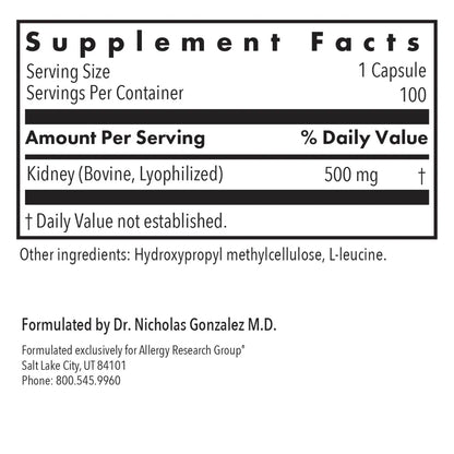 Allergy Research Group Kidney Beef - 100 vegcaps