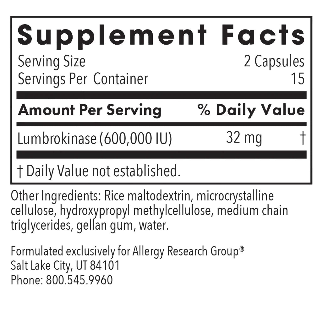 Allergy Research Group Lumbrokinase 