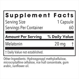 Allergy Research Group Melatonin 20 mg - 60 Vegcaps