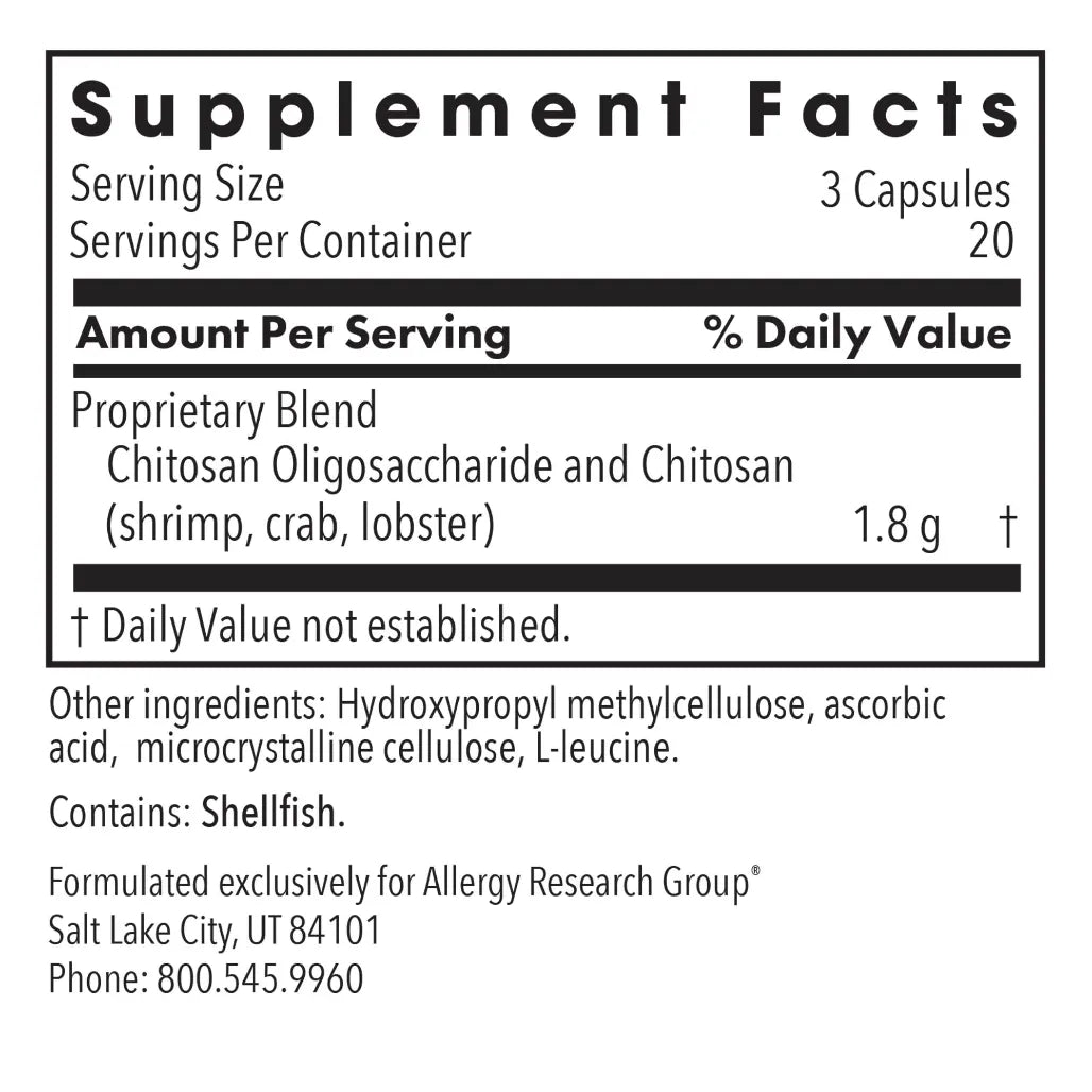 Allergy Research Group MicroChitosan - 60 vegcaps