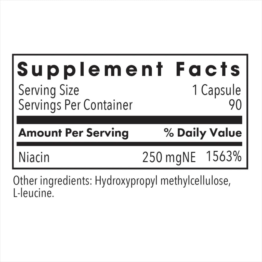 Allergy Research Group Niacin Vitamin B3 250 mg - 90 Vegcaps