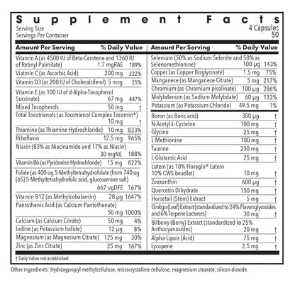 Allergy Research Group OcuDyne II 200 vegcaps supplement facts