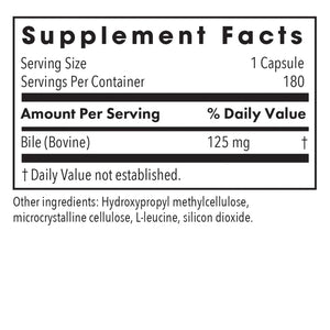 Allergy Research Group Ox Bile 125 mg - 180 Vegcaps