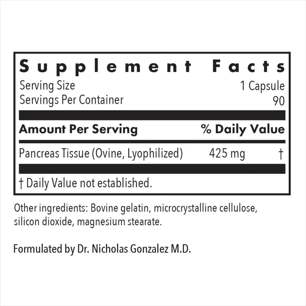 Allergy Research Group Pancreas Natural Glandular Lamb 425 mg - 90 Vegcaps