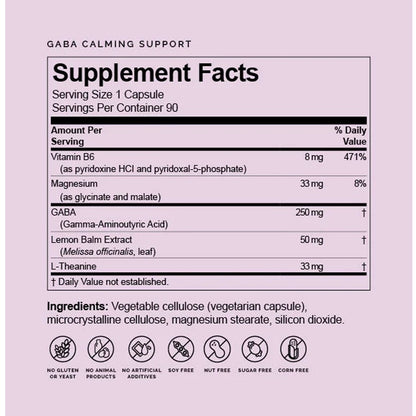 Brain MD GABA Calming Support supplement ingredients 