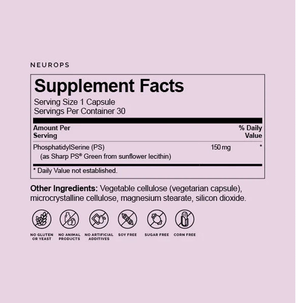 ingredients of NeuroPS phosphatidylserine supplement