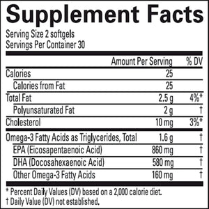 Brain MD Omega-3 Power Softgels - Supports brain health and circulatory system