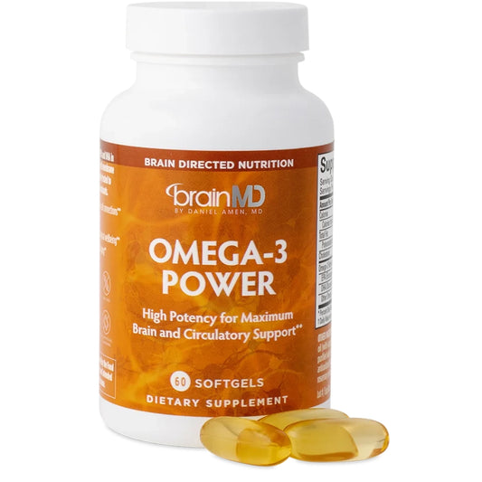 Brain MD Omega-3 Power Softgels - Supports brain health and circulatory system