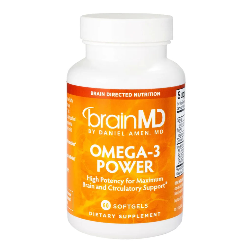 Brain MD Omega-3 Power Softgels - Supports brain health and circulatory system