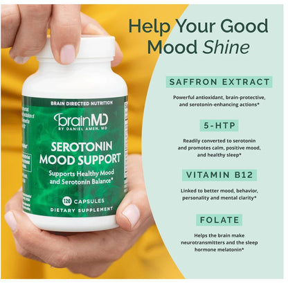 Benefits of Serotonin Mood Support supplement by Brain MD