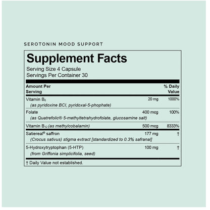 BrainMD Serotonin Mood Support supplement facts  - product ingredients 
