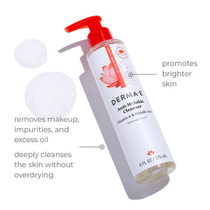Anti Wrinkle Cleanser Vitamin A & Glycolic Acid DermaE Natural Bodycare