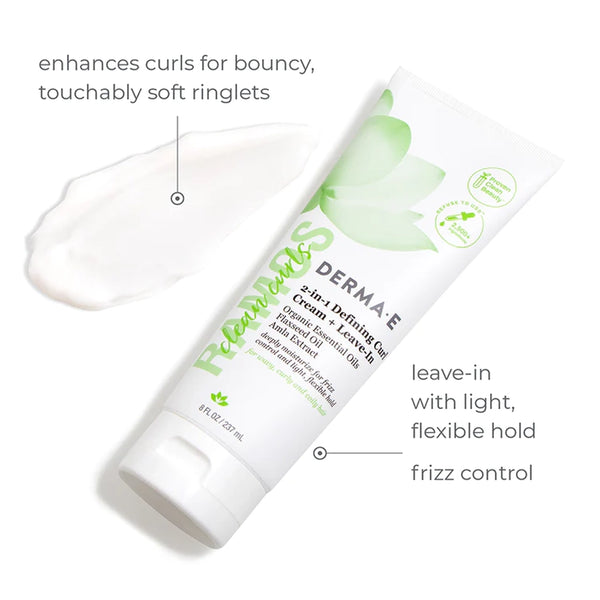 Ramos 2-in-1 Defining Curl Cream + Leave-In by DermaE Natural Bodycare at Nutriessential.com