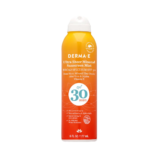 Ultra Sheer Mineral Body Mist SPF 30 DermaE Natural Bodycare