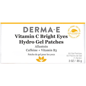 Vitamin C Bright Eye Gel Pads DermaE Natural Bodycare