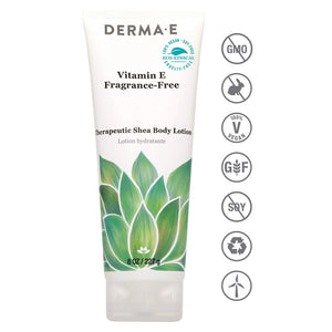 Vitamin E Fragrance-Free Therapeutic Shea Body Lotion DermaE Natural Bodycare
