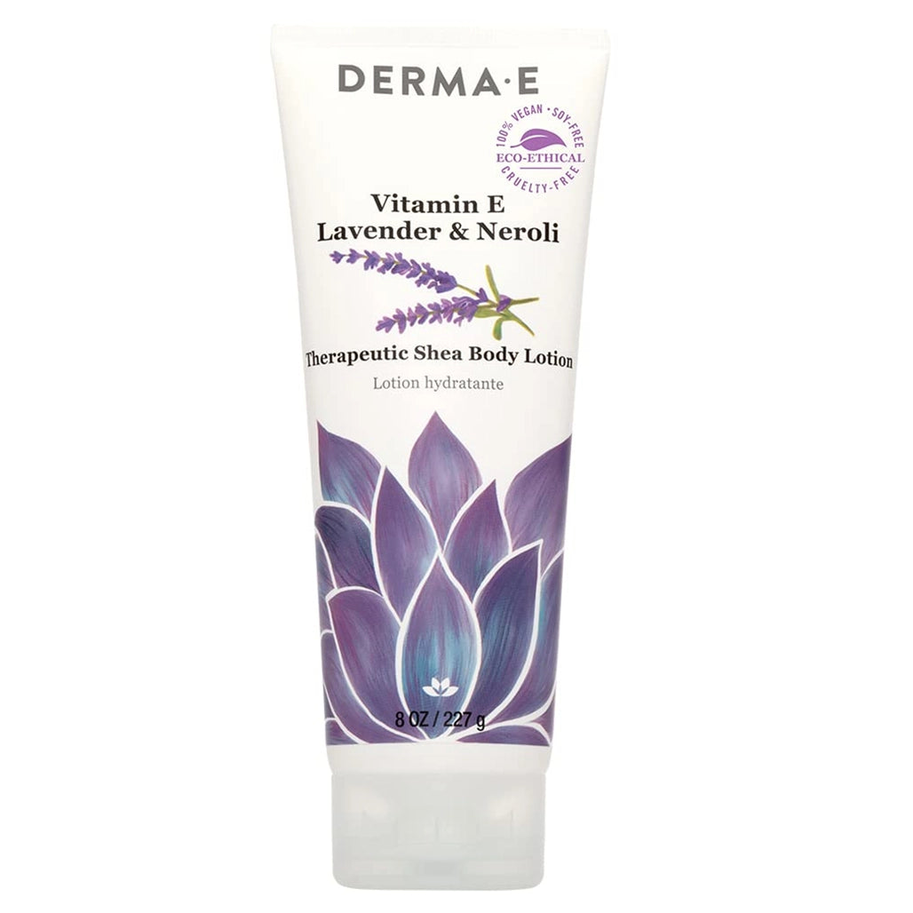 Vitamin E Lavender & Neroli Therapeutic Shea Body Lotion DermaE Natural Bodycare