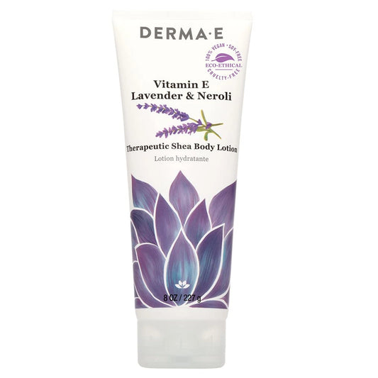 Vitamin E Lavender & Neroli Therapeutic Shea Body Lotion DermaE Natural Bodycare