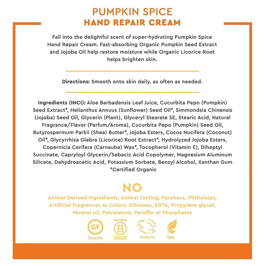 Pumpkin Spice Hand Repair Cream Desert Essence