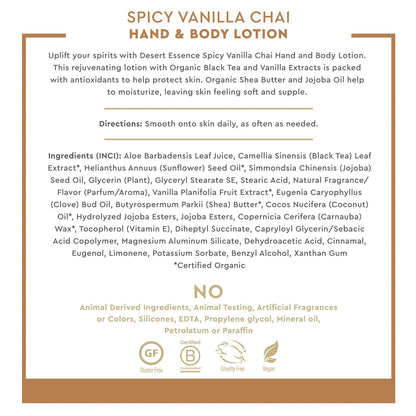Spicy Vanilla Chai Body Wash Desert Essence