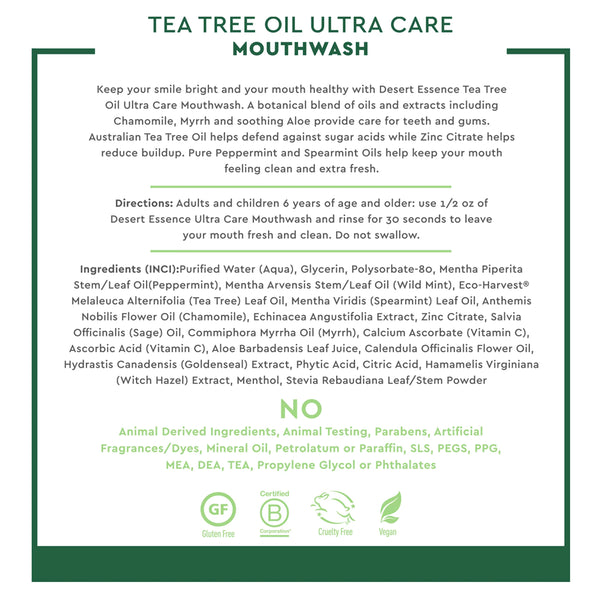 Tea Tree Oil Mouthwash Ultra Care Desert Essence