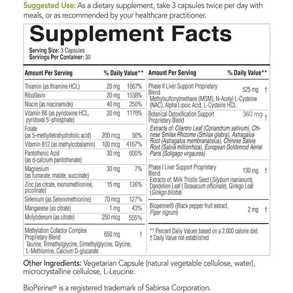 EcoNugenics EcoDetox Supplement Facts