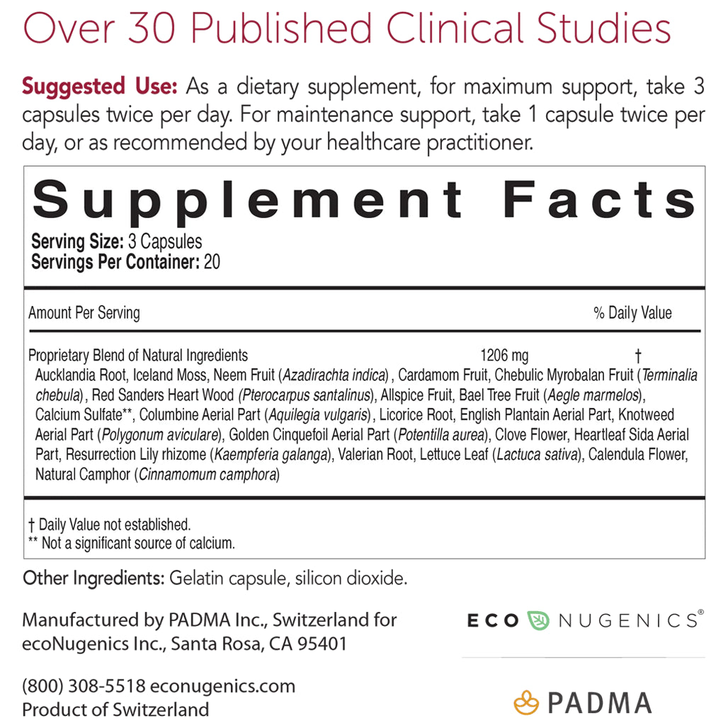 EcoNugenics Padma Basic Supplement Facts