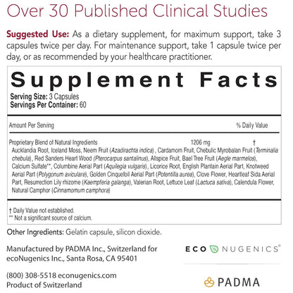 Padma Basic by EcoNugenics - Supplement Facts