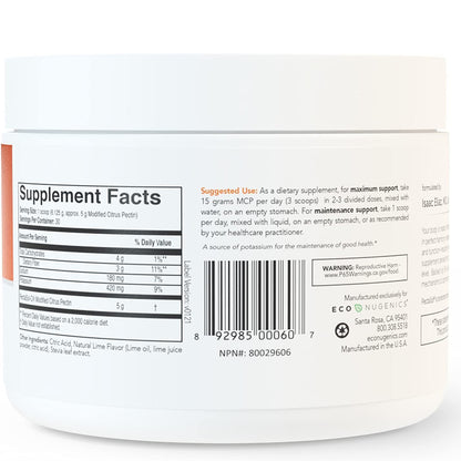 EcoNugenics PectaSol-C Lime Infusion Supplement Facts