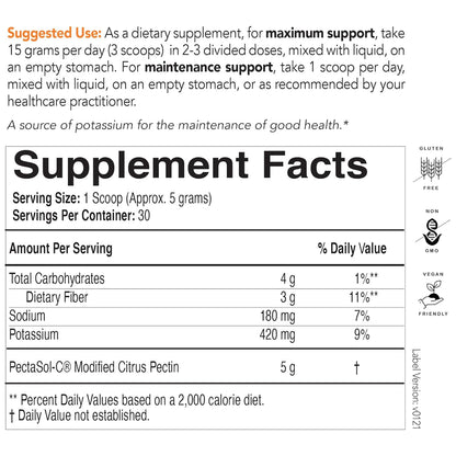 EcoNugenics PectaSol-C Powder Supplement Facts